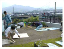 かるいちばんを使った屋上緑化システム施工までの流れ4